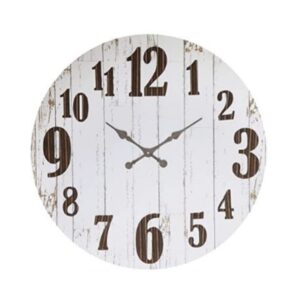 Round Wood & Metal Clock 1